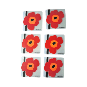 Marimekko Flower patterned coasters set