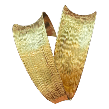 Gold textured hoop earrings