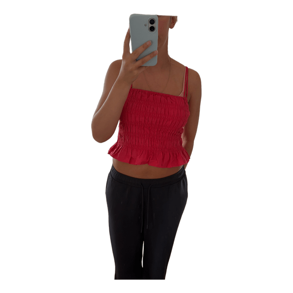 Rød rynket top