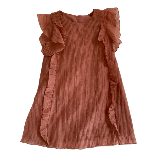 Pink ruffled mini dress