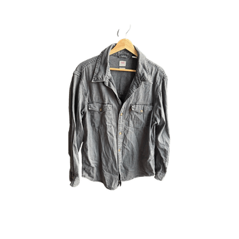 Washed grey denim shirt