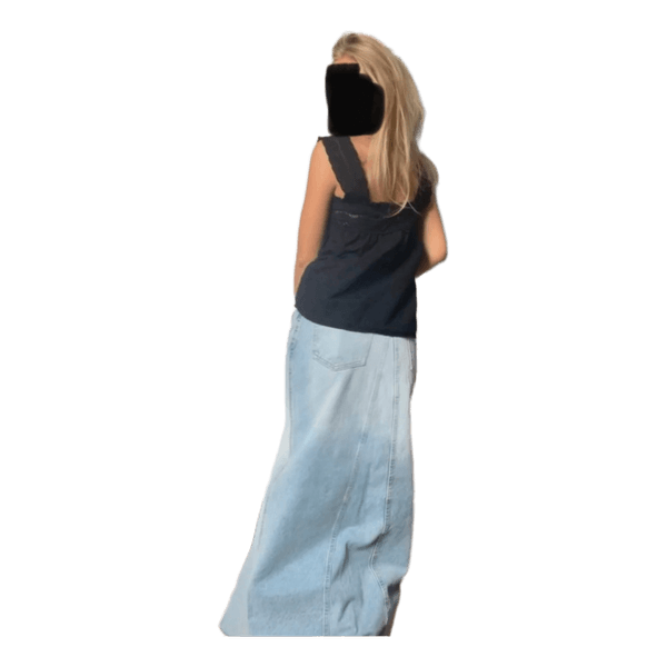 Lang denimnederdel