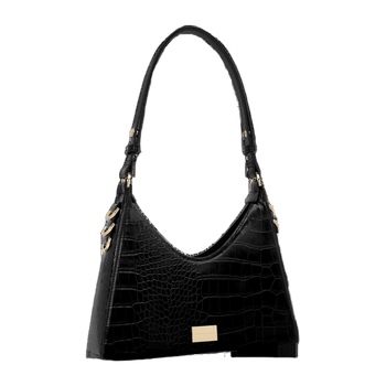 Black Croco Shoulder Bag