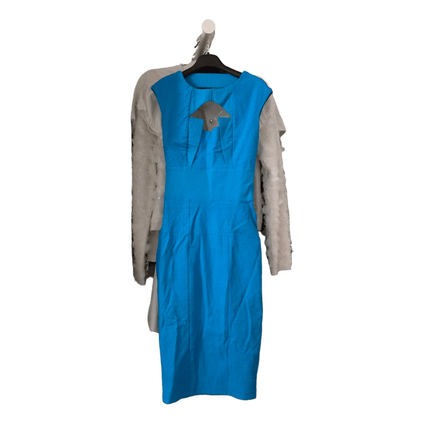 Blue cutout midi dress
