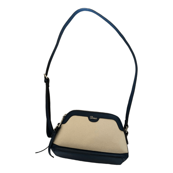Beige and blue crossbody bag