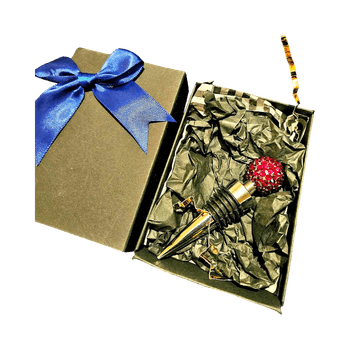 Wine bottle stopper with rhinestones