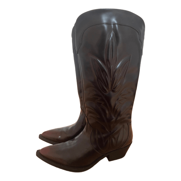 Brown læder cowboyboots