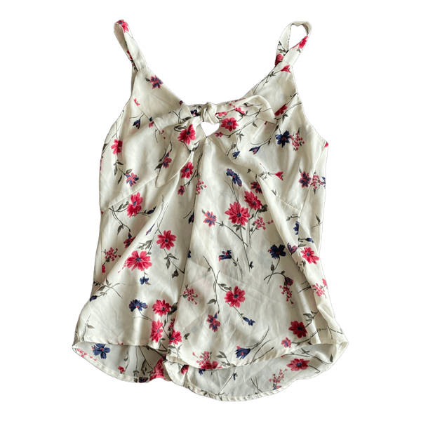 Floral tie front top