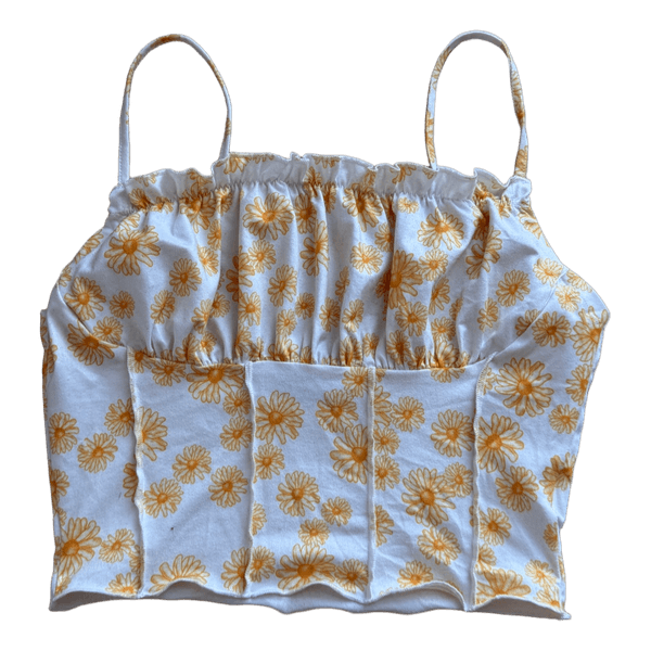 White daisy print top