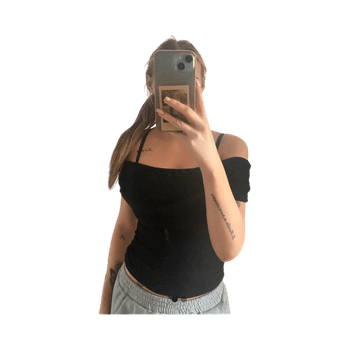 Black off shoulder top