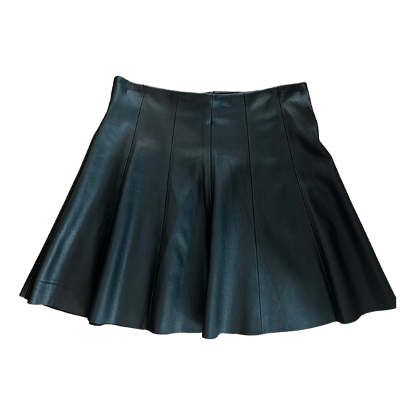 Black faux leather skirt