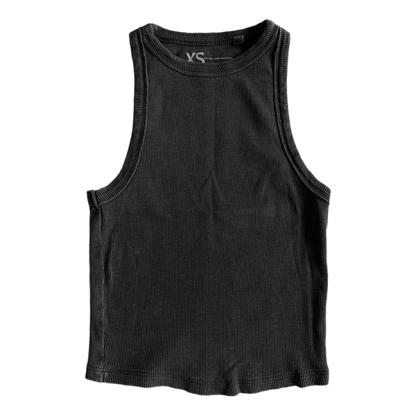 Grey ribbed tank top