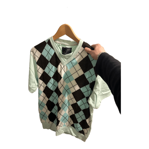 Pravo argyle v-neck t-shirt