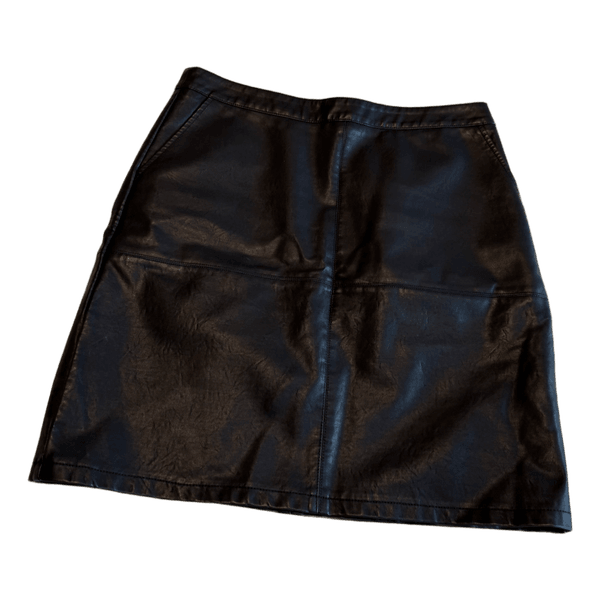 Black faux leather skirt