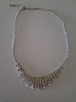 Vtg Crystal Rhinestone Necklace 