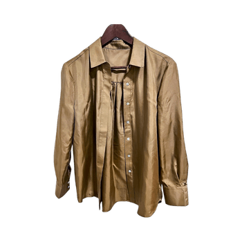 Brown button-up blouse
