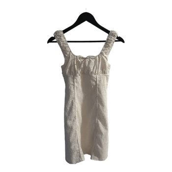 White eyelet mini dress