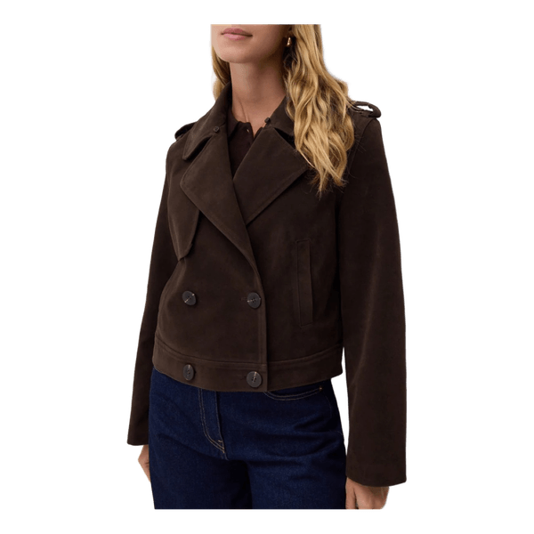 Brown faux suede jacket