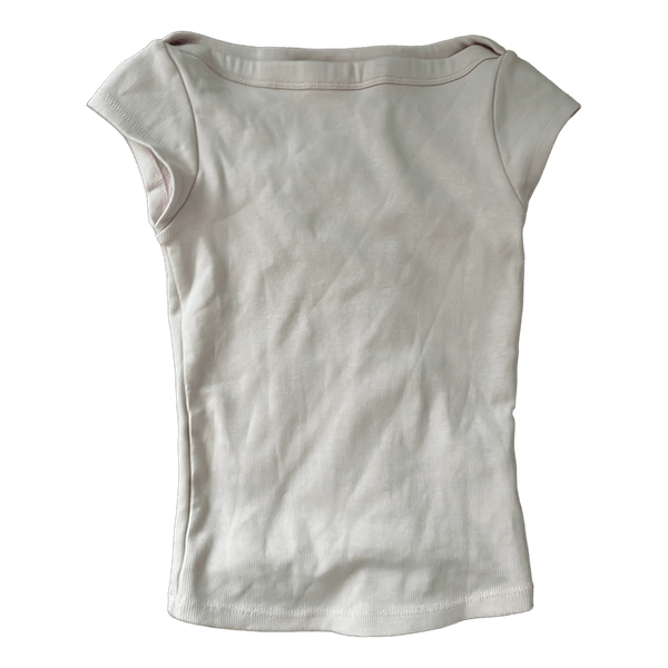 Zara lyserød ribbet t-shirt
