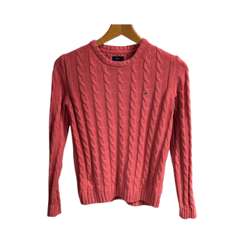 Pink cable knit sweater