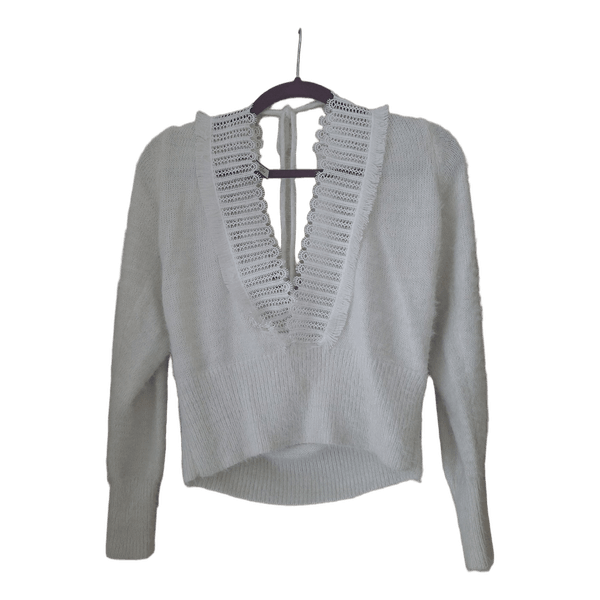 White knit sweater