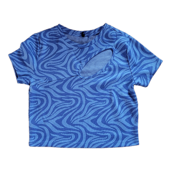 Blue patterned crop top