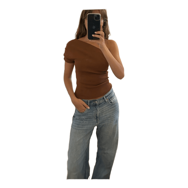 Brun ribbet top