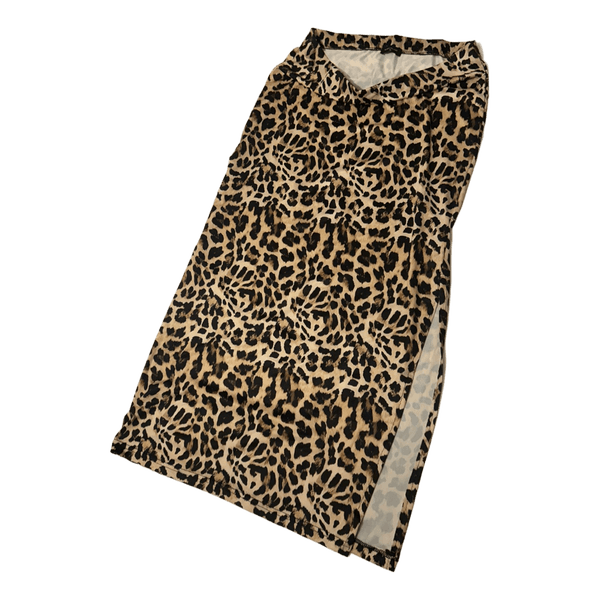Leopard print midi skirt