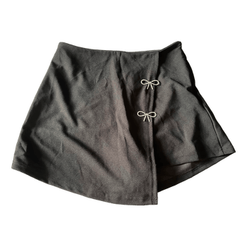 Black skort with bows