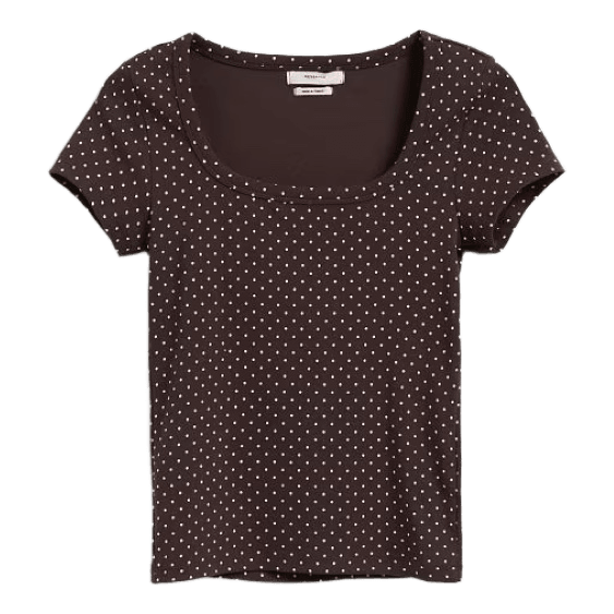 Brown polka dot top