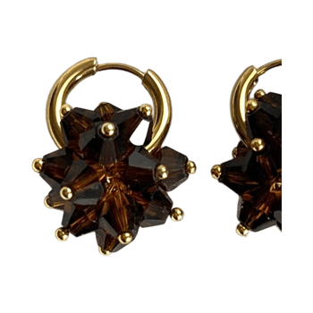 Ruskeat lasihelmi-korvakorut