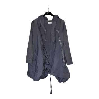 Grey hooded lightweight jacket