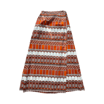 Oranssi kuviollinen maxihame S 