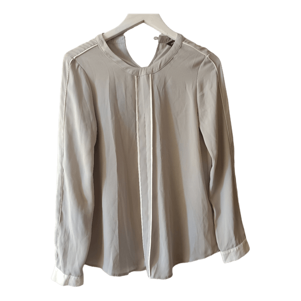 Beige blouse with piping