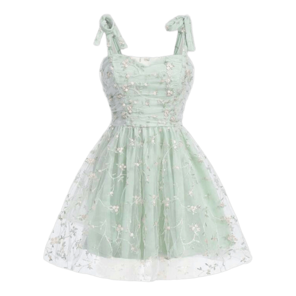 Mint green floral dress