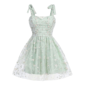 Mint green floral dress