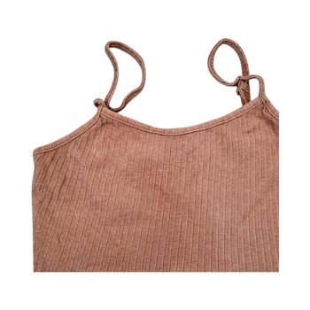 Ruskea ribbicut crop-top