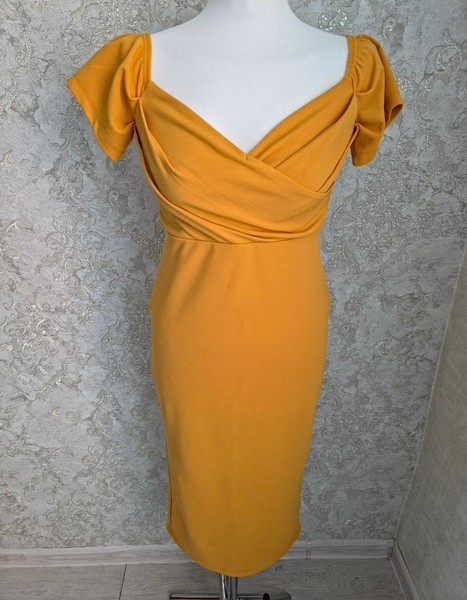 Yellow midi dress