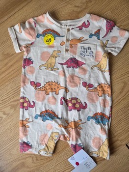 Dinosaur print baby romper