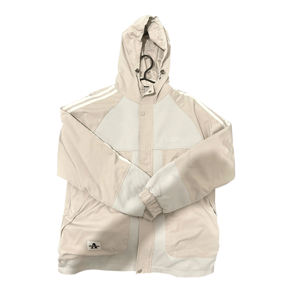 Beige hooded utility jacket