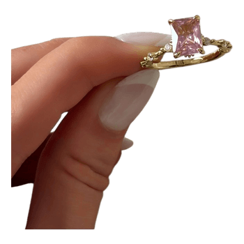 Veia pink stone ring