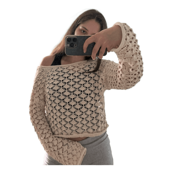 Beige knitted sweater