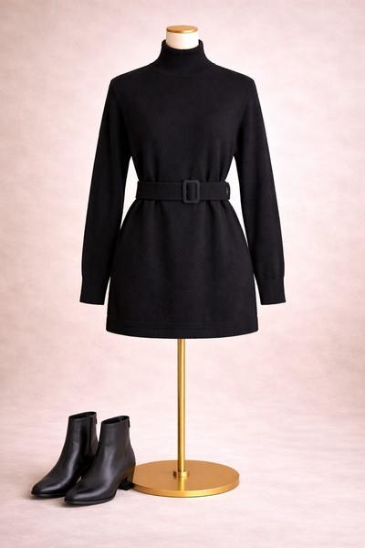 Black sweater dress
