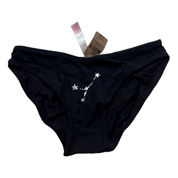 Black zodiac print panties
