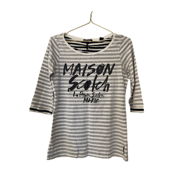 Maison Scotch Striped Long Sleeve Top