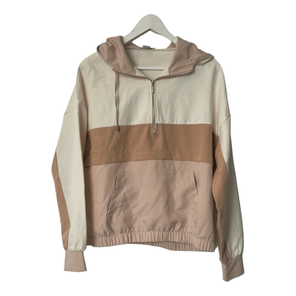Beige vetoketjullinen huppari