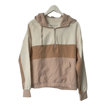 Beige vetoketjullinen huppari