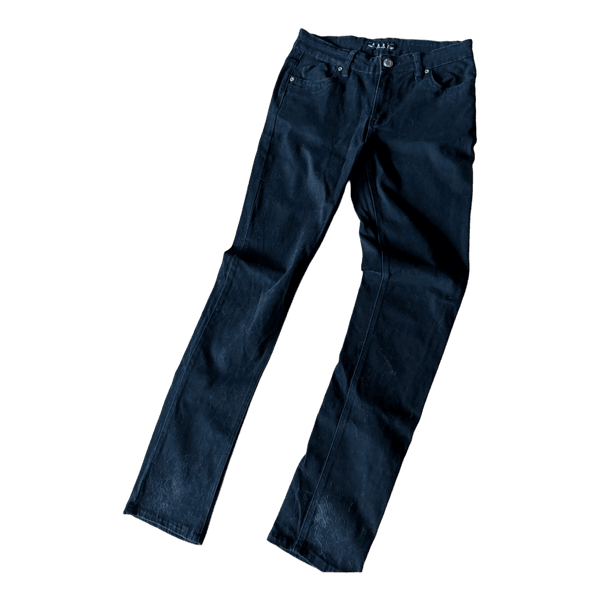 Black denim straight jeans