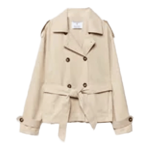 Beige kort trenchcoat jakke