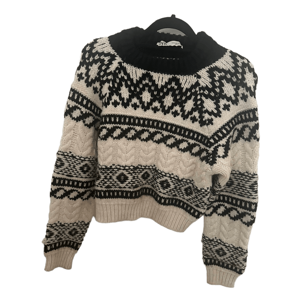 Zara black white sweater